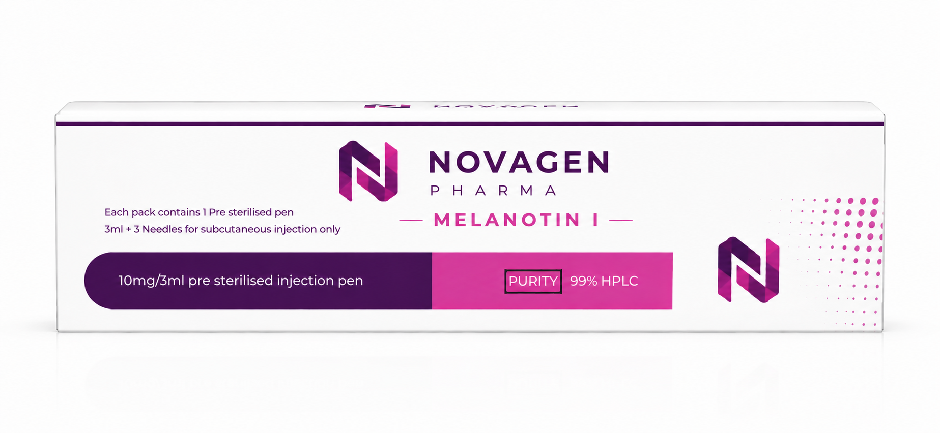 Novagen Pharma Melanotan I pre-sterilised injection pen box
